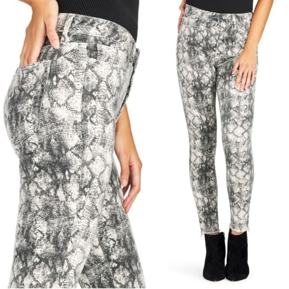 New Sam Edelman Stiletto High Rise Skinny Ankle Jeans Women's Size 14 /32 Snake - Picture 1 of 5